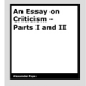 An Essay on Criticism by Alexander Pope